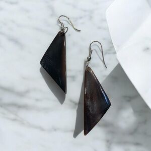 Carved tortoise shell earrings